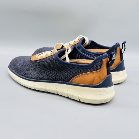 Cole Haan Shoes Mens 9.5 Blue Knit Zerogrand Lace Up Casual Sneakers Comfort - Picture 5 of 11